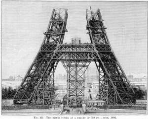 Construction de la Tour Eiffel, juin 1888.