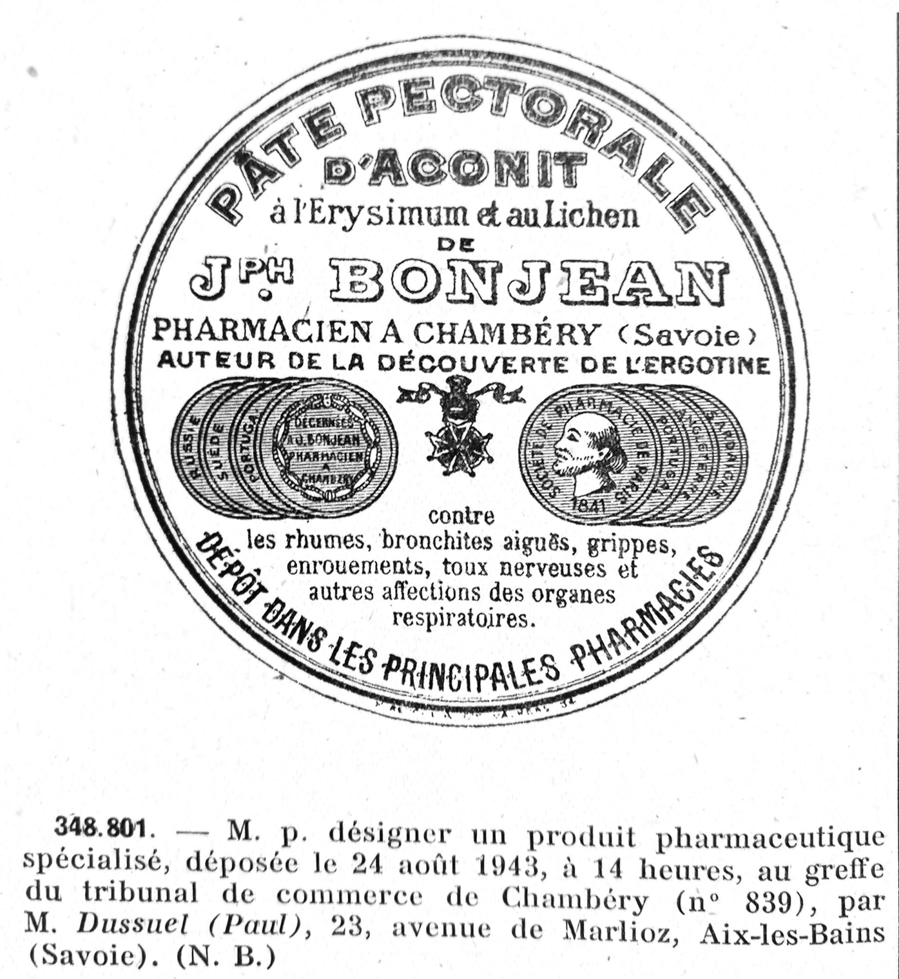 Pâte pectorale d’Aconit de J. Bonjean Le petit Musée des Marques